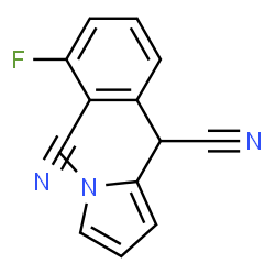 ChemSpider 2D Image | 2-[Cyano(1-methyl-1H-pyrrol-2-yl)methyl]-6-fluorobenzonitrile | C14H10FN3