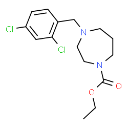 ChemSpider 2D Image | Ethyl 4-(2,4-dichlorobenzyl)-1,4-diazepane-1-carboxylate | C15H20Cl2N2O2