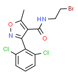 ChemSpider 2D Image | N-(2-Bromethyl)-3-(2,6-dichlorphenyl)-5-methyl-1,2-oxazol-4-carboxamid | C13H11BrCl2N2O2