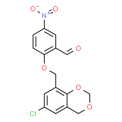 ChemSpider 2D Image | 2-[(6-CHLORO-4H-1,3-BENZODIOXIN-8-YL)METHOXY]-5-NITROBENZALDEHYDE | C16H12ClNO6