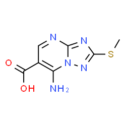 ChemSpider 2D Image | 7-Amino-2-(methylsulfanyl)[1,2,4]triazolo[1,5-a]pyrimidine-6-carboxylic acid | C7H7N5O2S