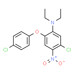 ChemSpider 2D Image | 5-Chloro-2-(4-chlorophenoxy)-N,N-diethyl-4-nitroaniline | C16H16Cl2N2O3