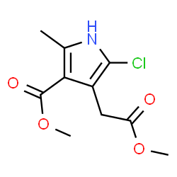 ChemSpider 2D Image | Methyl 5-chloro-4-(2-methoxy-2-oxoethyl)-2-methyl-1H-pyrrole-3-carboxylate | C10H12ClNO4