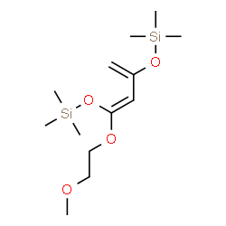ChemSpider 2D Image | (5Z)-2,2-Dimethyl-4-methylene-6-[(trimethylsilyl)oxy]-3,7,10-trioxa-2-silaundec-5-ene | C13H28O4Si2