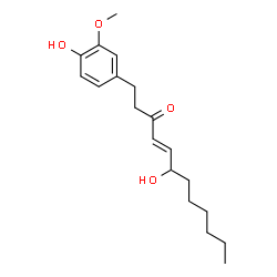 ChemSpider 2D Image | (4E)-6-Hydroxy-1-(4-hydroxy-3-methoxyphenyl)-4-dodecen-3-one | C19H28O4