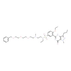 ChemSpider 2D Image | 4-Ethoxy-N-ethyl-3-(1-methyl-7-oxo-3-propyl-4,7-dihydro-1H-pyrazolo[4,3-d]pyrimidin-5-yl)-N-(11-methyl-1-phenyl-2,5,8-trioxa-11-azatridecan-13-yl)benzenesulfonamide | C35H50N6O7S
