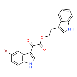 ChemSpider 2D Image | 2-(1H-Indol-3-yl)ethyl (5-bromo-1H-indol-3-yl)(oxo)acetate | C20H15BrN2O3