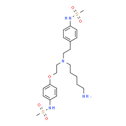 ChemSpider 2D Image | N-(4-{2-[(5-Aminopentyl)(2-{4-[(methylsulfonyl)amino]phenoxy}ethyl)amino]ethyl}phenyl)methanesulfonamide | C23H36N4O5S2