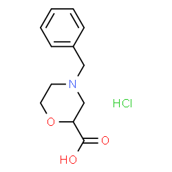 ChemSpider 2D Image | 4-Benzyl-2-morpholinecarboxylic acid HCl | C12H16ClNO3