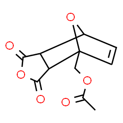 ChemSpider 2D Image | (3,5-Dioxo-4,10-dioxatricyclo[5.2.1.0~2,6~]dec-8-en-1-yl)methyl acetate | C11H10O6