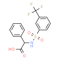 ChemSpider 2D Image | Phenyl({[3-(trifluoromethyl)phenyl]sulfonyl}amino)acetic acid | C15H12F3NO4S