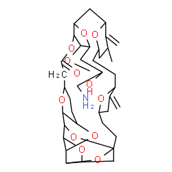 ChemSpider 2D Image | 20-(3-Amino-2-hydroxypropyl)-21-methoxy-14-methyl-8,15-bis(methylene)-2,19,23,30,34,37,39,40,41-nonaoxanonacyclo[24.9.2.1~3,32~.1~3,33~.1~6,9~.1~12,16~.0~18,22~.0~29,36~.0~31,35~]hentetracontan-24-one | C39H57NO12