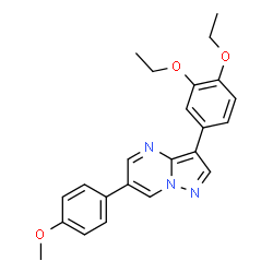 ChemSpider 2D Image | 3-(3,4-Diethoxyphenyl)-6-(4-methoxyphenyl)pyrazolo[1,5-a]pyrimidine | C23H23N3O3