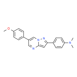 ChemSpider 2D Image | 4-[6-(4-Methoxyphenyl)pyrazolo[1,5-a]pyrimidin-2-yl]-N,N-dimethylaniline | C21H20N4O