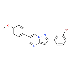 ChemSpider 2D Image | 2-(3-Bromophenyl)-6-(4-methoxyphenyl)pyrazolo[1,5-a]pyrimidine | C19H14BrN3O