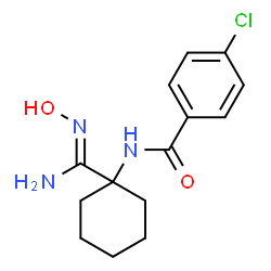 ChemSpider 2D Image | 4-Chlor-N-[1-(N-hydroxycarbamimidoyl)cyclohexyl]benzamid | C14H18ClN3O2