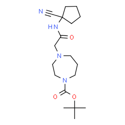 ChemSpider 2D Image | 2-Methyl-2-propanyl-4-{2-[(1-cyancyclopentyl)amino]-2-oxoethyl}-1,4-diazepan-1-carboxylat | C18H30N4O3