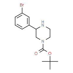 ChemSpider 2D Image | 2-Methyl-2-propanyl-3-(3-bromphenyl)-1-piperazincarboxylat | C15H21BrN2O2