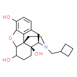 ChemSpider 2D Image | 17-(Cyclobutylmethyl)-4,5-epoxymorphinan-3,6,14-triol | C21H27NO4
