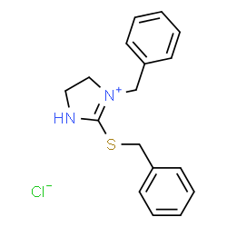 ChemSpider 2D Image | 1-Benzyl-2-(benzylsulfanyl)-4,5-dihydro-1H-imidazol-1-ium chloride | C17H19ClN2S