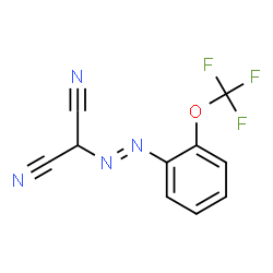 ChemSpider 2D Image | {(E)-[2-(Trifluoromethoxy)phenyl]diazenyl}malononitrile | C10H5F3N4O