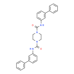 ChemSpider 2D Image | N,N'-Di(3-biphenylyl)-1,4-piperazinedicarboxamide | C30H28N4O2