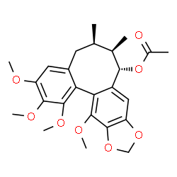 ChemSpider 2D Image | (6R,7R,8S)-1,2,3,13-Tetramethoxy-6,7-dimethyl-5,6,7,8-tetrahydrobenzo[3',4']cycloocta[1',2':4,5]benzo[1,2-d][1,3]dioxol-8-yl acetate | C25H30O8