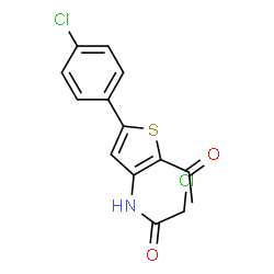 ChemSpider 2D Image | N-[2-Acetyl-5-(4-chlorophenyl)-3-thienyl]-2-chloroacetamide | C14H11Cl2NO2S