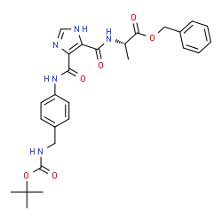 ChemSpider 2D Image | Benzyl N-{[4-({4-[({[(2-methyl-2-propanyl)oxy]carbonyl}amino)methyl]phenyl}carbamoyl)-1H-imidazol-5-yl]carbonyl}-L-alaninate | C27H31N5O6