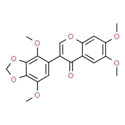 ChemSpider 2D Image | 3-(4,7-Dimethoxy-1,3-benzodioxol-5-yl)-6,7-dimethoxy-4H-chromen-4-one | C20H18O8