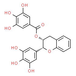 ChemSpider 2D Image | (2R,3R)-2-(3,4,5-Trihydroxyphenyl)-3,4-dihydro-2H-chromen-3-yl 3,4,5-trihydroxybenzoate | C22H18O9