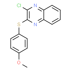 ChemSpider 2D Image | 2-Chloro-3-((4-methoxyphenyl)thio)quinoxaline | C15H11ClN2OS
