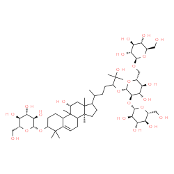 ChemSpider 2D Image | (8xi,11alpha,13xi,17xi,20xi)-24-{[beta-D-Glucopyranosyl-(1->2)-[beta-D-glucopyranosyl-(1->6)]-beta-D-glucopyranosyl]oxy}-11,25-dihydroxy-9,10,14-trimethyl-4,9-cyclo-9,10-secocholest-5-en-1-yl beta-D-g
lucopyranoside | C54H92O24