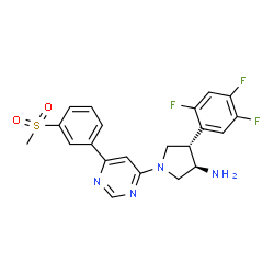 ChemSpider 2D Image | (3R,4S)-1-{6-[3-(Methylsulfonyl)phenyl]-4-pyrimidinyl}-4-(2,4,5-trifluorophenyl)-3-pyrrolidinamine | C21H19F3N4O2S