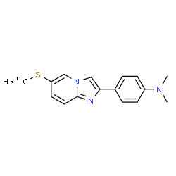 ChemSpider 2D Image | N,N-Dimethyl-4-{6-[(~11~C)methylsulfanyl]imidazo[1,2-a]pyridin-2-yl}aniline | C1511CH17N3S