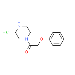 ChemSpider 2D Image | 2-(4-methylphenoxy)-1-(piperazin-1-yl)ethan-1-one hydrochloride | C13H19ClN2O2