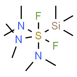 ChemSpider 2D Image | 2,2-Difluoro-N,N,1,1,3,3-hexamethyl-2-(trimethylsilyl)-2lambda~6~-diazathian-2-amine | C9H27F2N3SSi