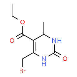 ChemSpider 2D Image | Ethyl 6-(bromomethyl)-4-methyl-2-oxo-1,2,3,4-tetrahydro-5-pyrimidinecarboxylate | C9H13BrN2O3