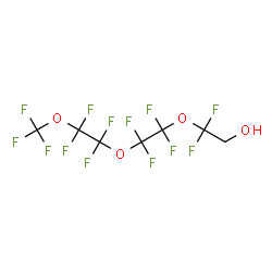 ChemSpider 2D Image | 2,2-Difluoro-2-{1,1,2,2-tetrafluoro-2-[1,1,2,2-tetrafluoro-2-(trifluoromethoxy)ethoxy]ethoxy}ethanol | C7H3F13O4