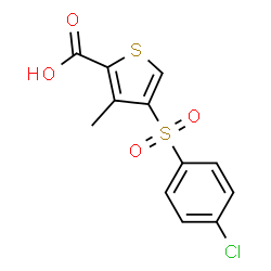 ChemSpider 2D Image | 4-(4-Chlorobenzenesulfonyl)-3-methylthiophene-2-carboxylic acid | C12H9ClO4S2