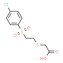 ChemSpider 2D Image | ({2-[(4-chlorophenyl)sulfonyl]ethyl}thio)acetic acid | C10H11ClO4S2