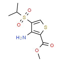 ChemSpider 2D Image | Methyl 3-amino-4-(isopropylsulfonyl)-2-thiophenecarboxylate | C9H13NO4S2