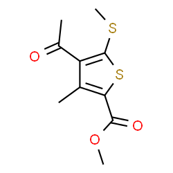 ChemSpider 2D Image | Methyl 4-acetyl-3-methyl-5-(methylsulfanyl)-2-thiophenecarboxylate | C10H12O3S2