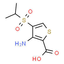 ChemSpider 2D Image | 3-Amino-4-(isopropylsulfonyl)-2-thiophenecarboxylic acid | C8H11NO4S2