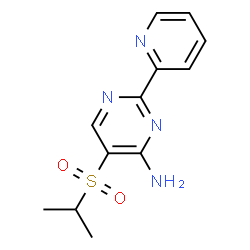 ChemSpider 2D Image | 5-(ISOPROPYLSULFONYL)-2-(2-PYRIDYL)PYRIMIDIN-4-AMINE | C12H14N4O2S