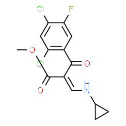 ChemSpider 2D Image | Methyl (2E)-3-(cyclopropylamino)-2-(2,4-dichloro-5-fluorobenzoyl)acrylate | C14H12Cl2FNO3