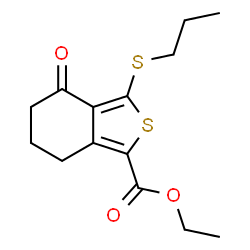 ChemSpider 2D Image | Ethyl 4-oxo-3-(propylsulfanyl)-4,5,6,7-tetrahydro-2-benzothiophene-1-carboxylate | C14H18O3S2