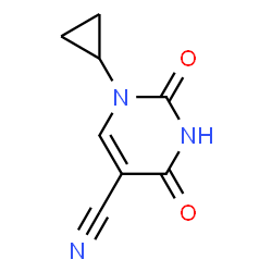 ChemSpider 2D Image | 1-Cyclopropyl-2,4-dioxo-1,2,3,4-tetrahydro-5-pyrimidinecarbonitrile | C8H7N3O2