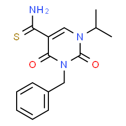 ChemSpider 2D Image | 3-Benzyl-1-isopropyl-2,4-dioxo-1,2,3,4-tetrahydro-5-pyrimidinecarbothioamide | C15H17N3O2S