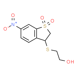 ChemSpider 2D Image | 2-[(2,3-Dihydro-6-nitro-1,1-dioxidobenzo[b]thien-3-yl)thio]ethanol | C10H11NO5S2